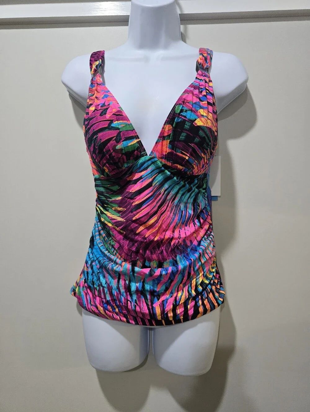 Bleu Rod Beattie "Wild Thing" Over-the-Shoulder Tankini Swimsuit NWT Size 8